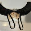Sexy Open Front Panty Gold Lace